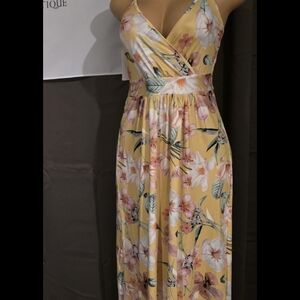 Floral Yellow Maxi Dress